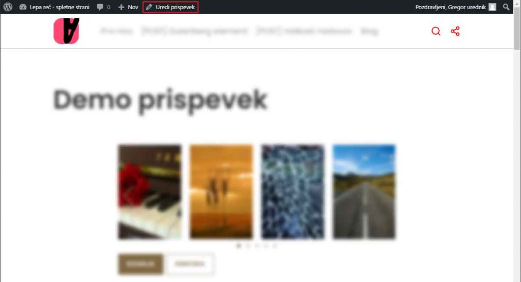 Iskanje in urejanje prispevka Iskanje in urejanje prispevka