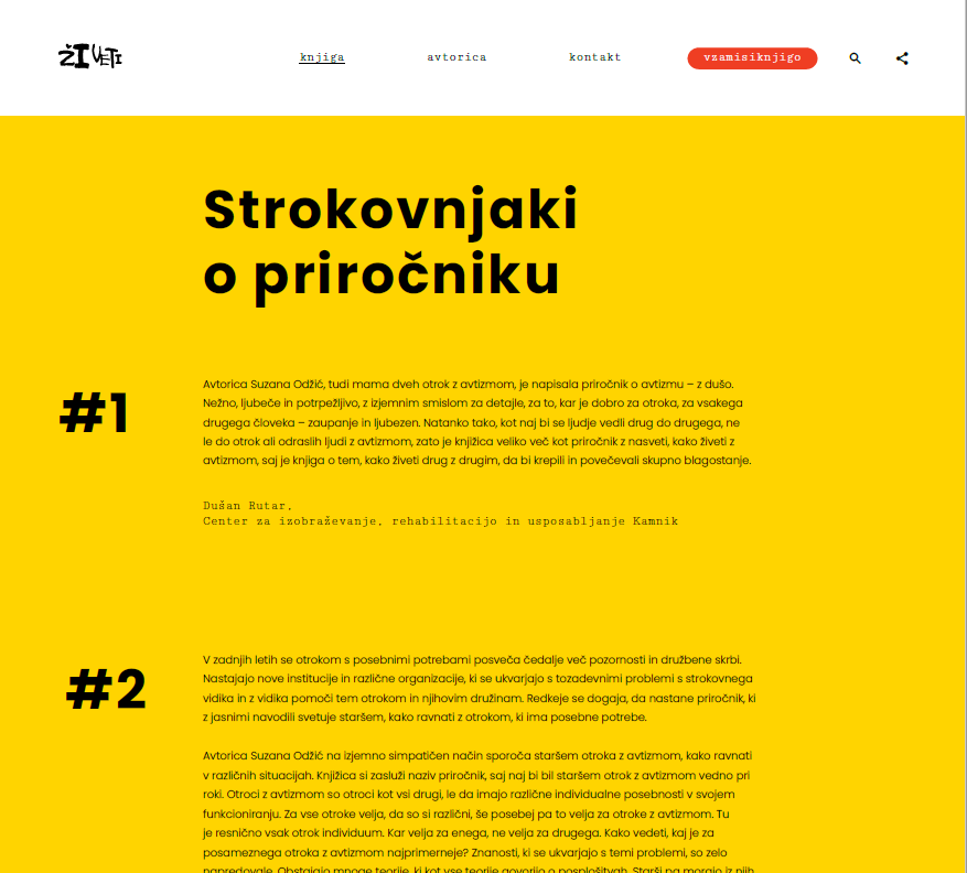 Spletna stran Živeti avtizem